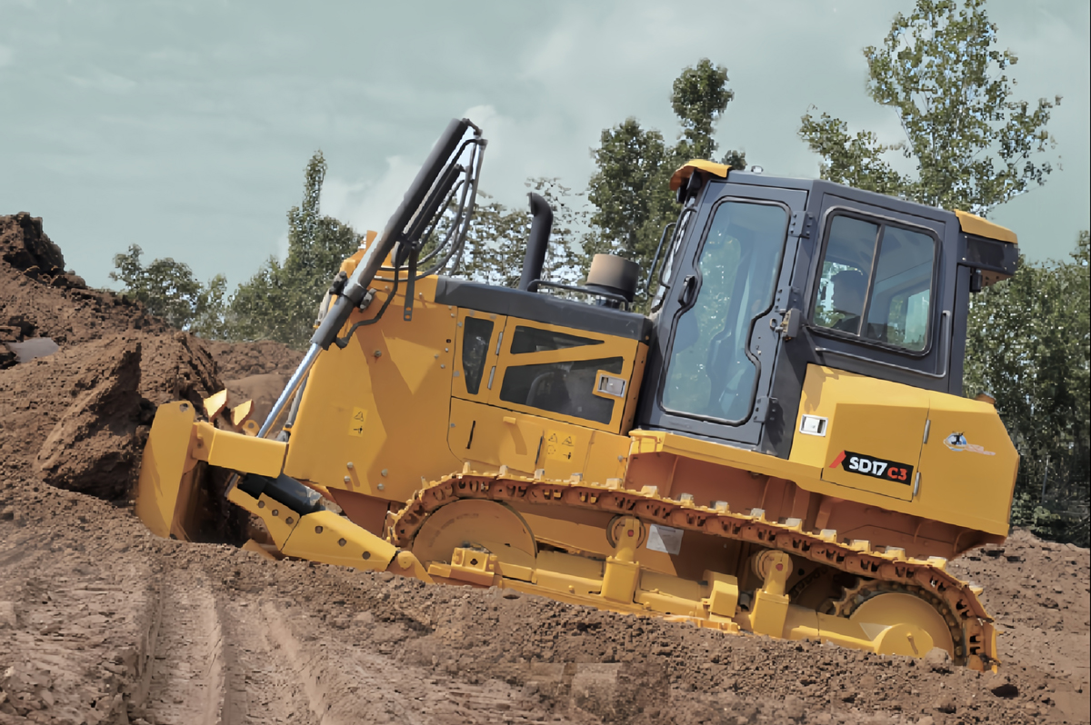 DH17 series bulldozer blade and ripper working structure